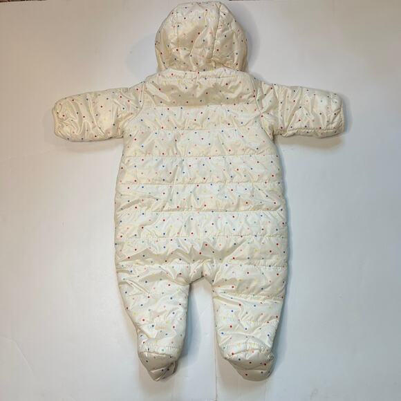 Baby GAP Puffer Snowsuit Bunting 0-3 Months Polka Dot Bear Ear Hood - Picture 5 of 5